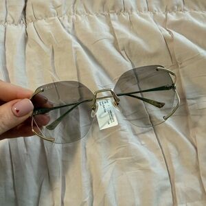 Gucci Gold Frame Sunglasses with Gray Lenses